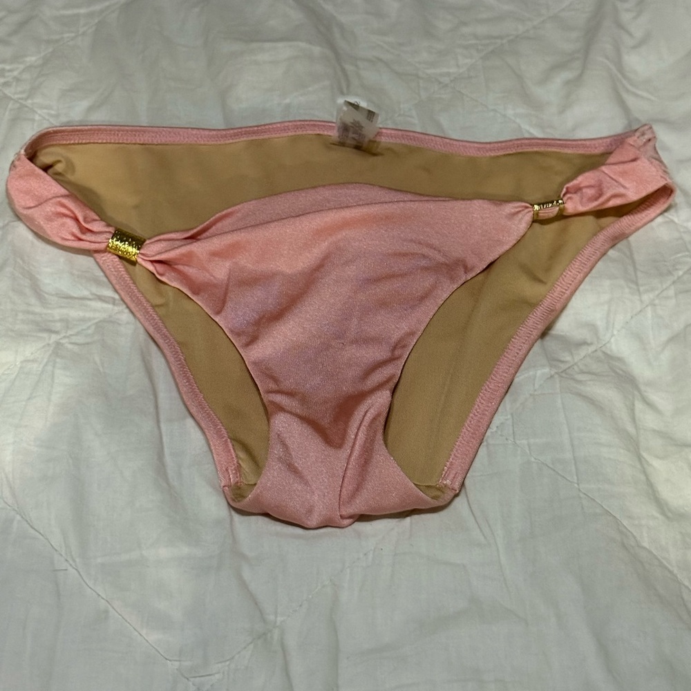 Victoria's Secret pink champagne with gold accents Gold Fabric inside size small